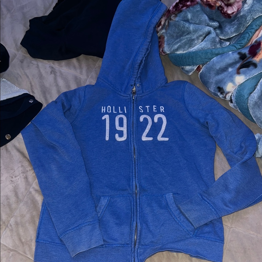 Hollister Classic Blue Zip-Up Hoodie